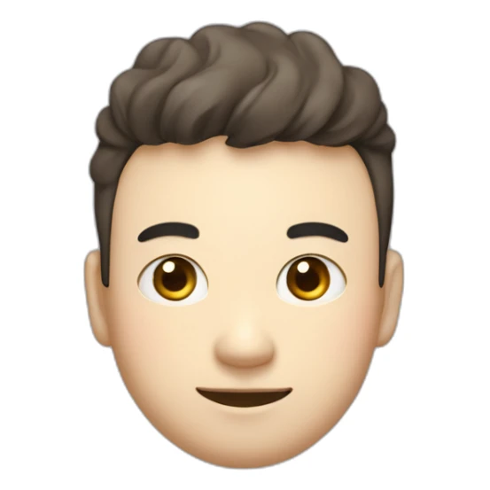 A fat, slightly thin, droopy-eyed, thick-lipped, big-headed, cute Japanese guy with a pencil in his hand and a smile on his face sticker