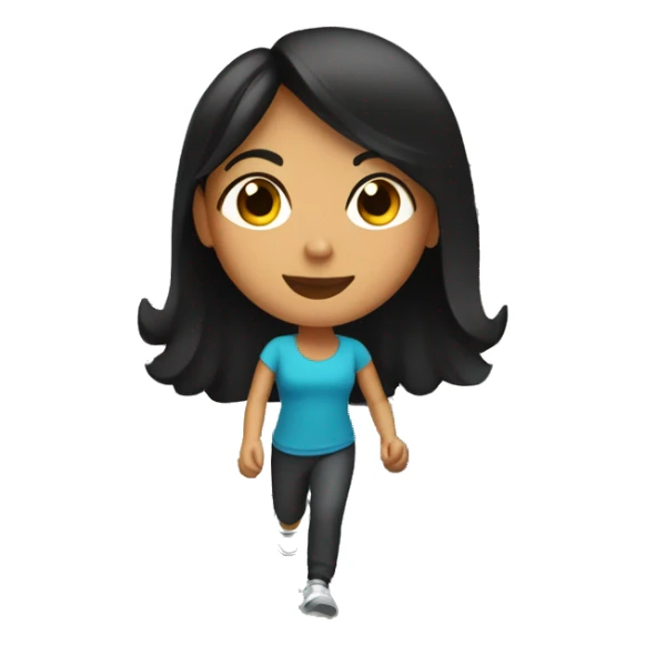 Hispanic girl with black hair on the stairmaster sticker