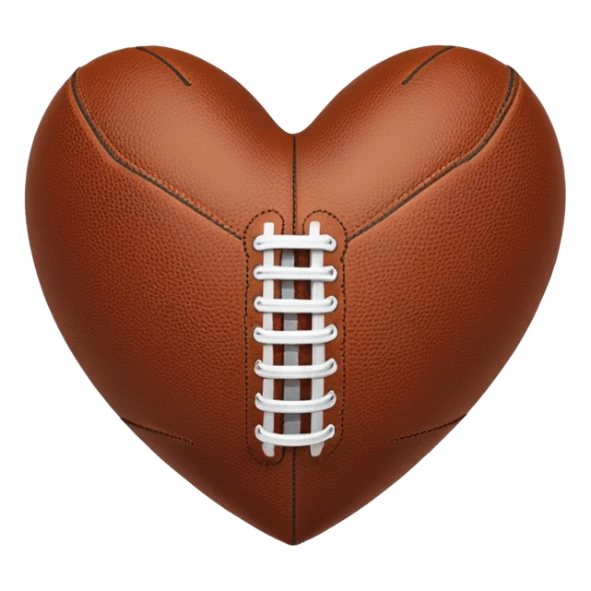heart shaped American football ball brown sticker