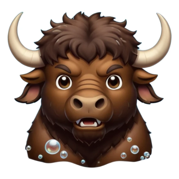 Angry buffalo in the water blowing bubbles  sticker