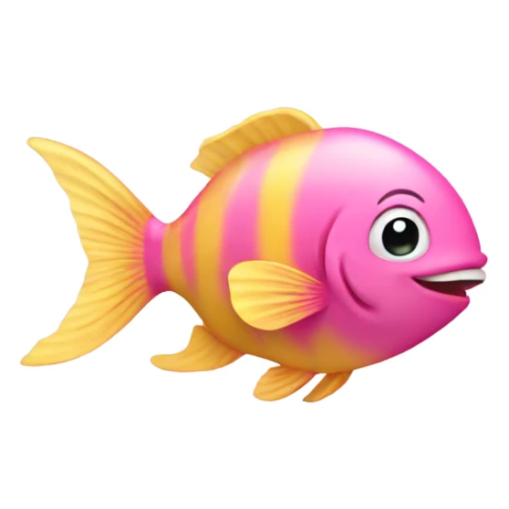 Happy fish in pink and yellow  sticker