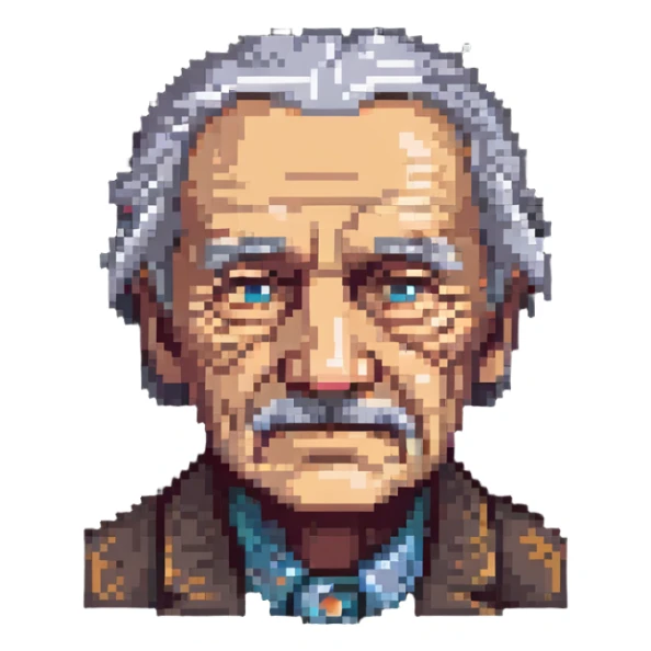 old man with wrinkles and gray hair sticker