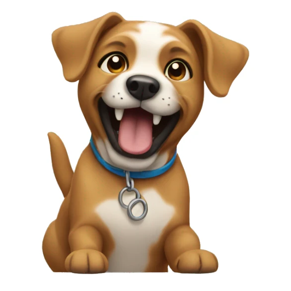 emoji of a dog spinning around itself sticker