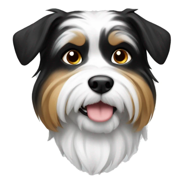 dog biewer york with black head and white body sticker