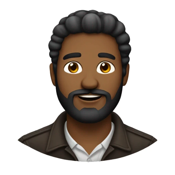 Afroamericano con barba corta y sin bigote.  sticker