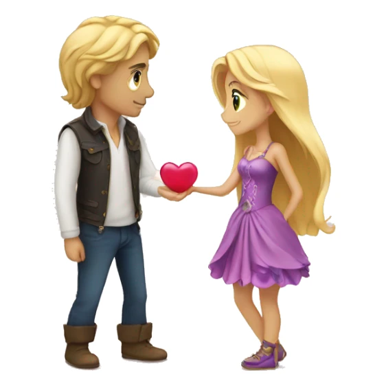 Love magic between a guy and a blond girl  sticker