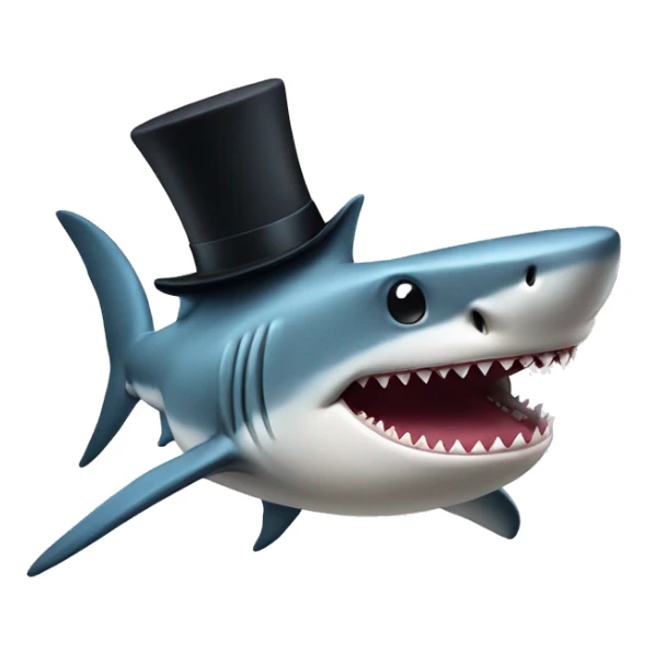 Shark with a top hat sticker