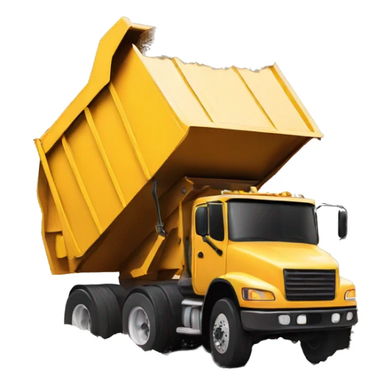dump truck, dumping out pictures all over the ground sticker