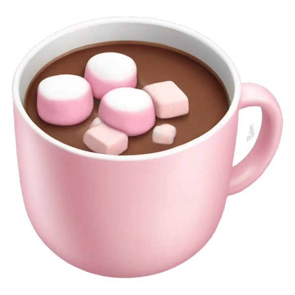 Light Pink mug of hot chocolate with marshmallows  sticker