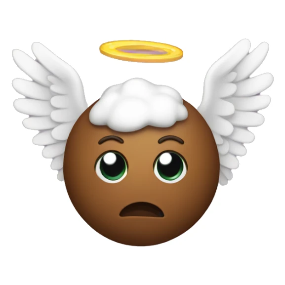Poop emoji with Angel Halo sticker