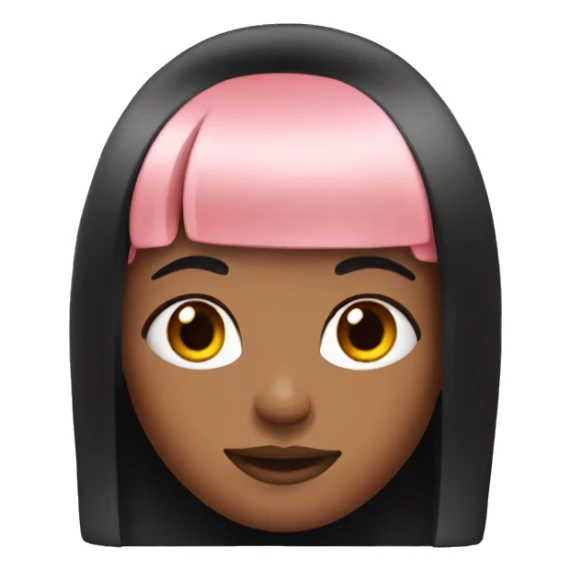 A girl with black hair and pink bangs sticker