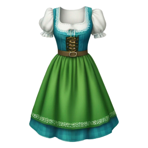 Blue green traditional oktoberfest drindl dress only. sticker