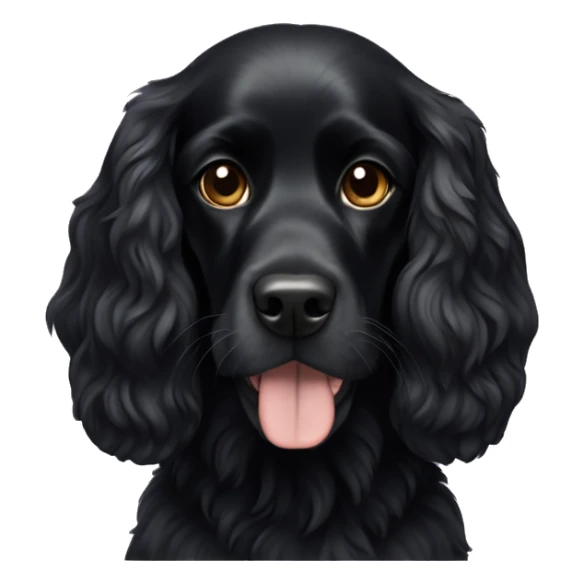 Dog total black spaniel in garland sticker