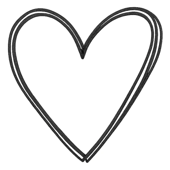 hand drawn icon of a heart with pink lines sticker