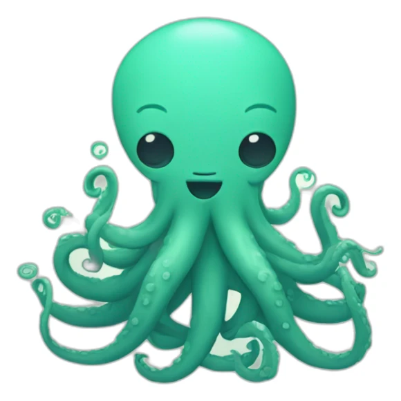 Cute kraken cute face eyes closed making yoga sticker