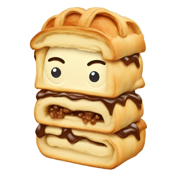 A person with a strudel for body sticker