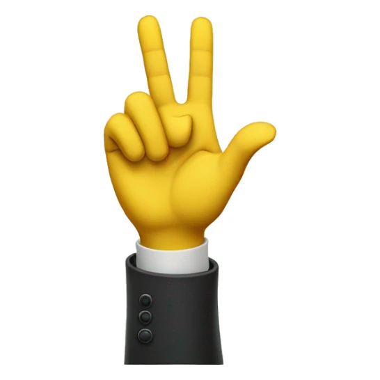 A yellow hand holding up the L symbol with its pointer finger and thumb sticker
