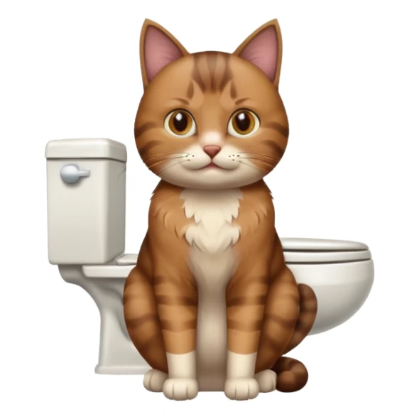 Poop cat in the toilet sticker