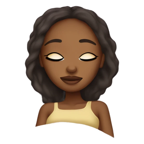 Pretty model Somali girl sleeping in bed sticker