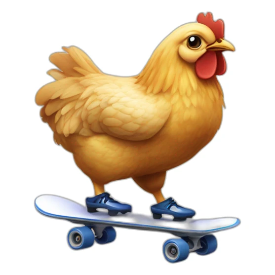 poulet qui fait du skate sticker