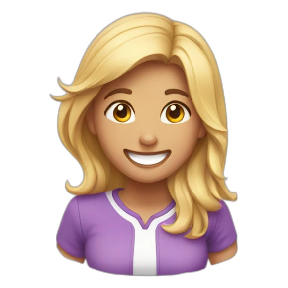 Girl nervously laughing who’s a sweat drop sticker