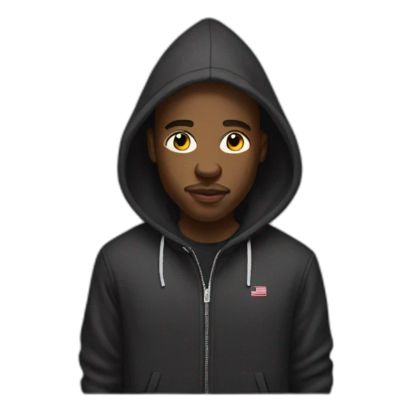 american black rapper wearing hoodie sticker
