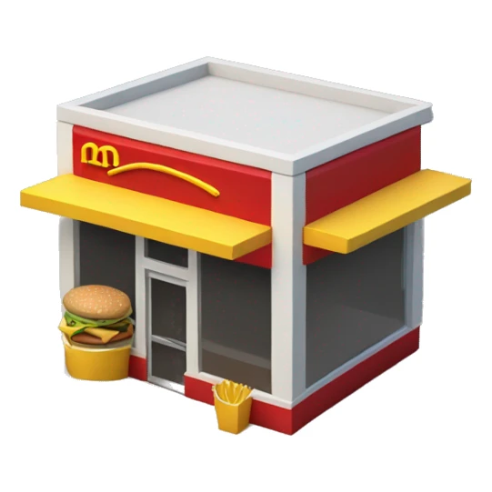 3D model of a small McDonald's restaurant sticker