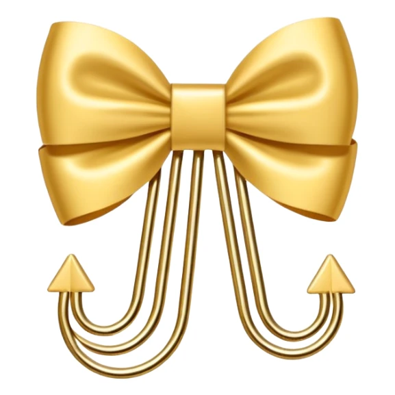 one gold paper clip with a white bow in the middle sticker