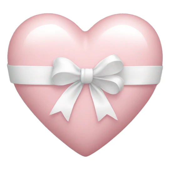 pale pink heart with white ribbon around it sticker