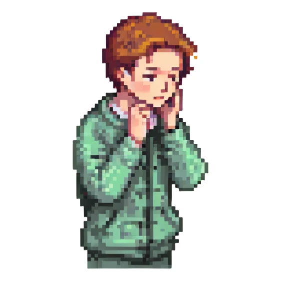 person with ear pain sticker