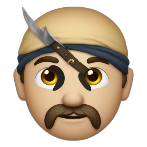 un pirate avec une flèche dans les mains qui pointe à droite sticker