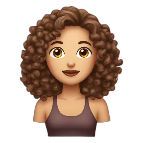 curly brunette hair empanada with long lashes  sticker