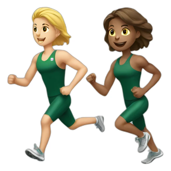 Athletics man and woman training sticker