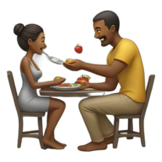 Man feeding woman sticker