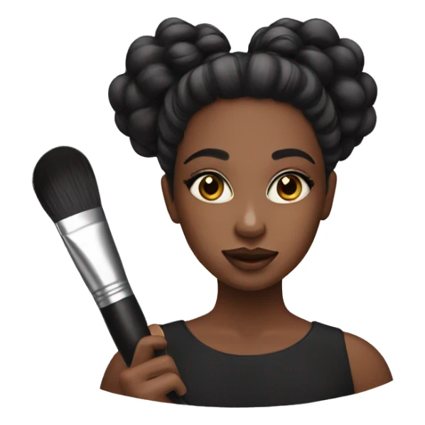 Girl with makeup brush sticker