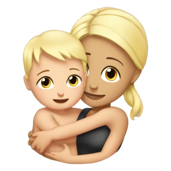 baby boy hug mommy blonde sticker