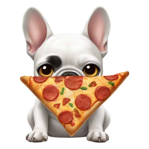 French bulldog eating pizza  sticker