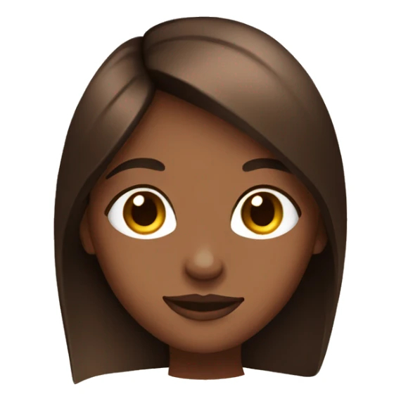 Brown haired girl, brown skin, palms on face sticker