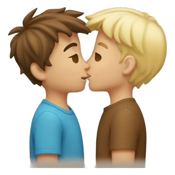 Two boys kissing, one blond and one brown haired sticker
