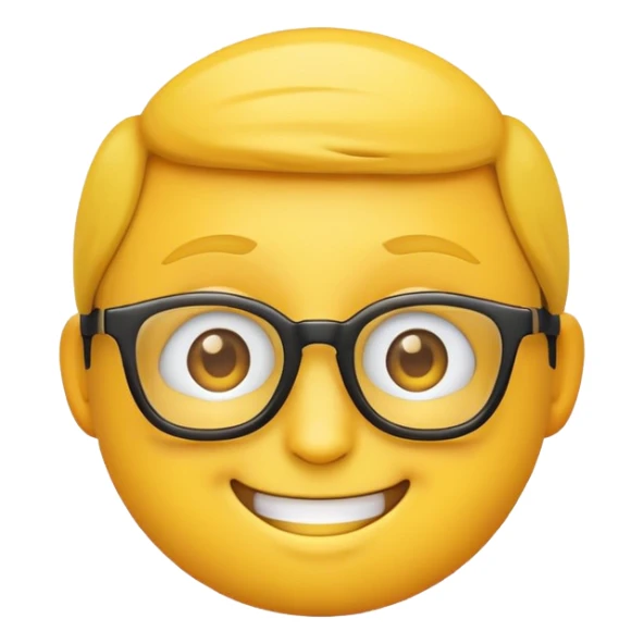 Nerd emoji but with happy eyes sticker