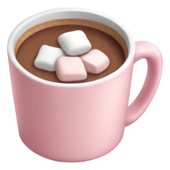 Light Pink mug of hot chocolate with marshmallows  sticker