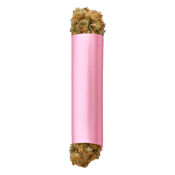 Rolled cbd blunt with light pink ribbon on it sticker