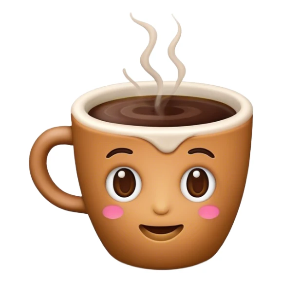 coffee emoji that looks like it's made of clay sticker