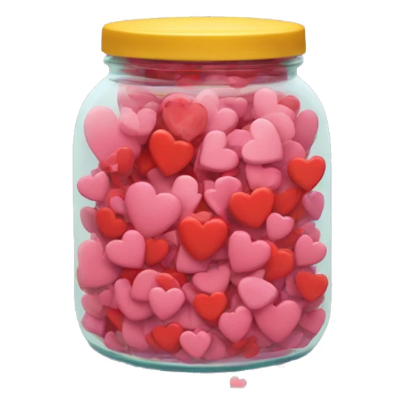 A jar overflowing with hearts sticker