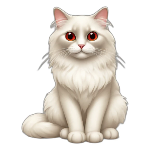 Ragdoll cat with red eyes, sitting on the floor sticker