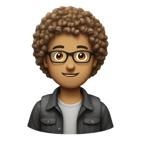 Nerd with curly hair and glasses And stubble ￼￼ sticker