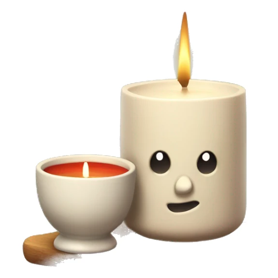 Fragrance candle with woody color and ceramic cup.  (design texture feeling) sticker