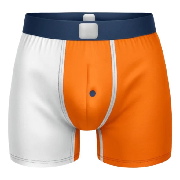 underwear boxer brief with panels on the inside in orange sticker