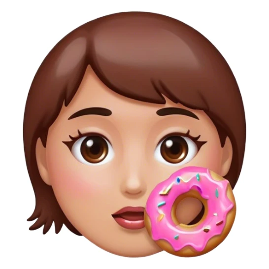 Woman’s face with glaze from donut on face  sticker