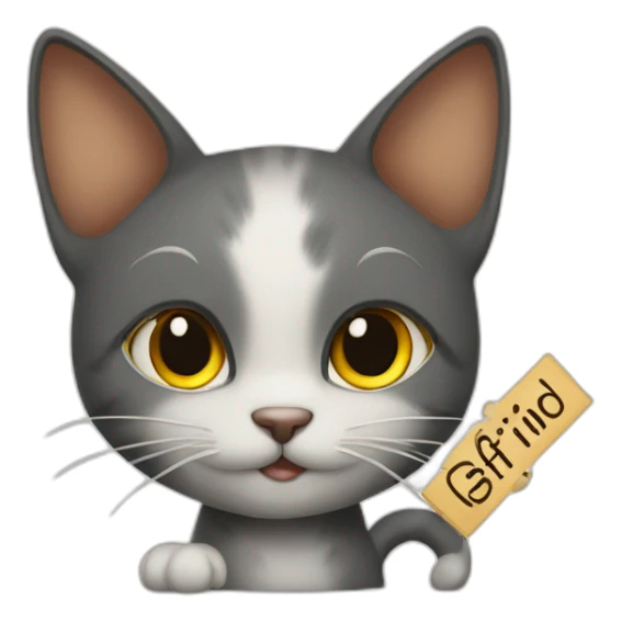 cat holding a sign with the inscription “Safina” sticker